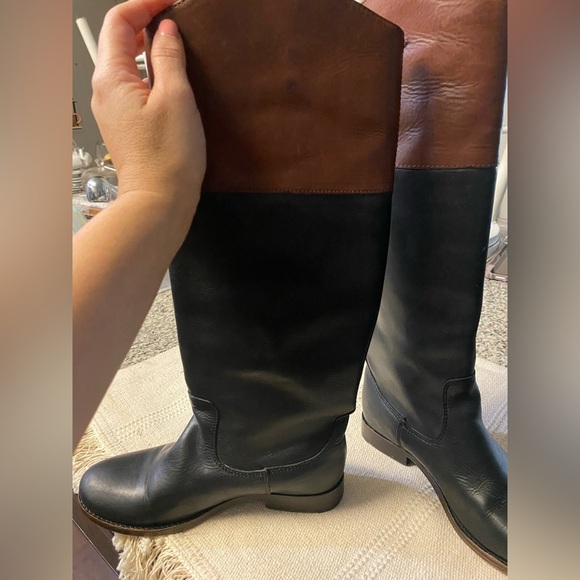 Frye "Melissa Logo" Tall Riding boots 2-Tone Size 5 - Picture 7 of 16